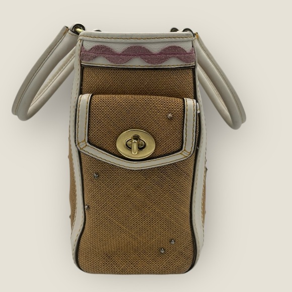 Coach Limited Edition Ladybug Leafy Crystal Woven Leather Shoulder Bag - Picture 4 of 15